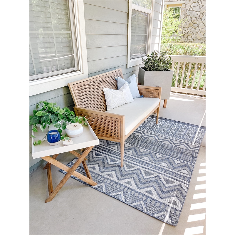 Safavieh Sidney Throw Pillow in Blue and White