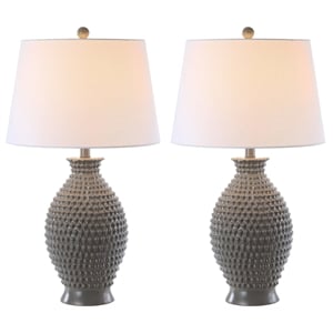 Safavieh Rosten Table Lamp in Gray and White (Set of 2)