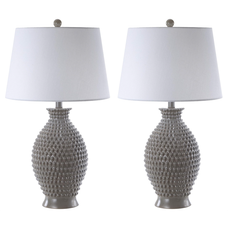 Safavieh Rosten Table Lamp in Gray and White (Set of 2)