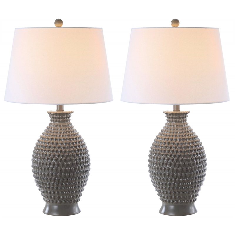 Safavieh Rosten Table Lamp in Gray and White (Set of 2)