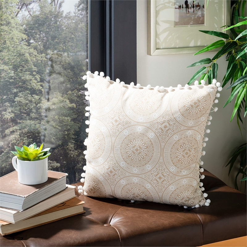 Safavieh Valencia Throw Pillow in Beige