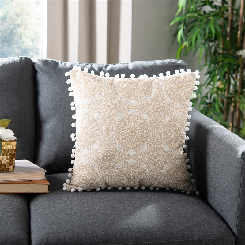 Safavieh Valencia Throw Pillow in Beige