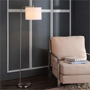 Safavieh Rafin Floor Lamp in Nickel and Off White