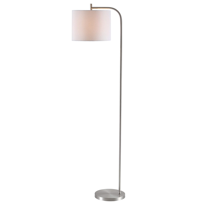 Safavieh Rafin Floor Lamp in Nickel and Off White