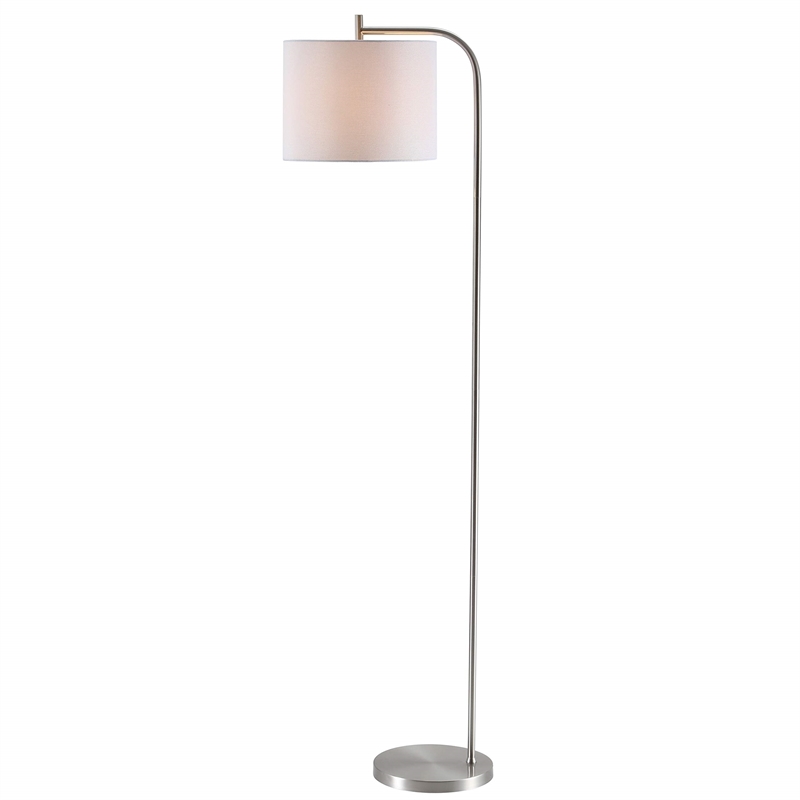 Safavieh Rafin Floor Lamp in Nickel and Off White