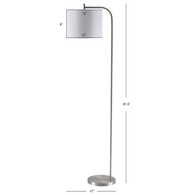 Safavieh Rafin Floor Lamp in Nickel and Off White