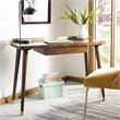 Safavieh Parker Writing Desk in Dark Walnut and Gold