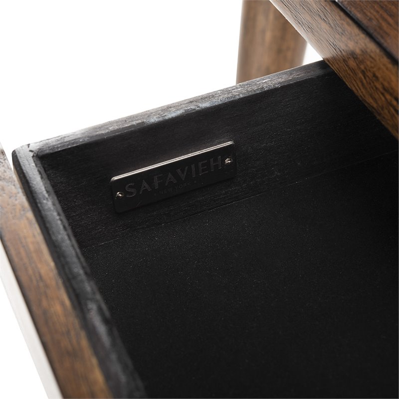 Safavieh Parker Writing Desk in Dark Walnut and Gold