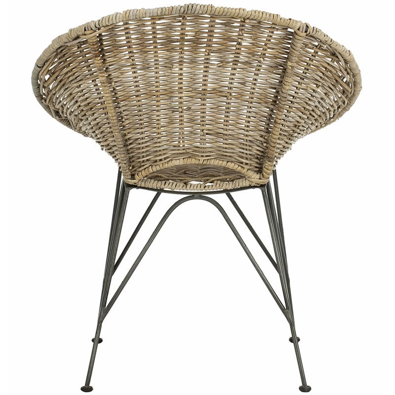 Safavieh Sierra Rattan Accent Chair in Gray Wash