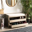 Safavieh Percy Storage Shoe Bench in Rustic Oak and Beige