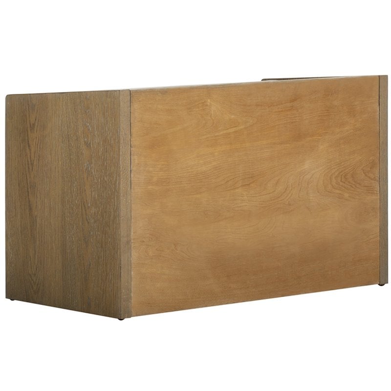 Safavieh Percy Storage Shoe Bench in Rustic Oak and Beige