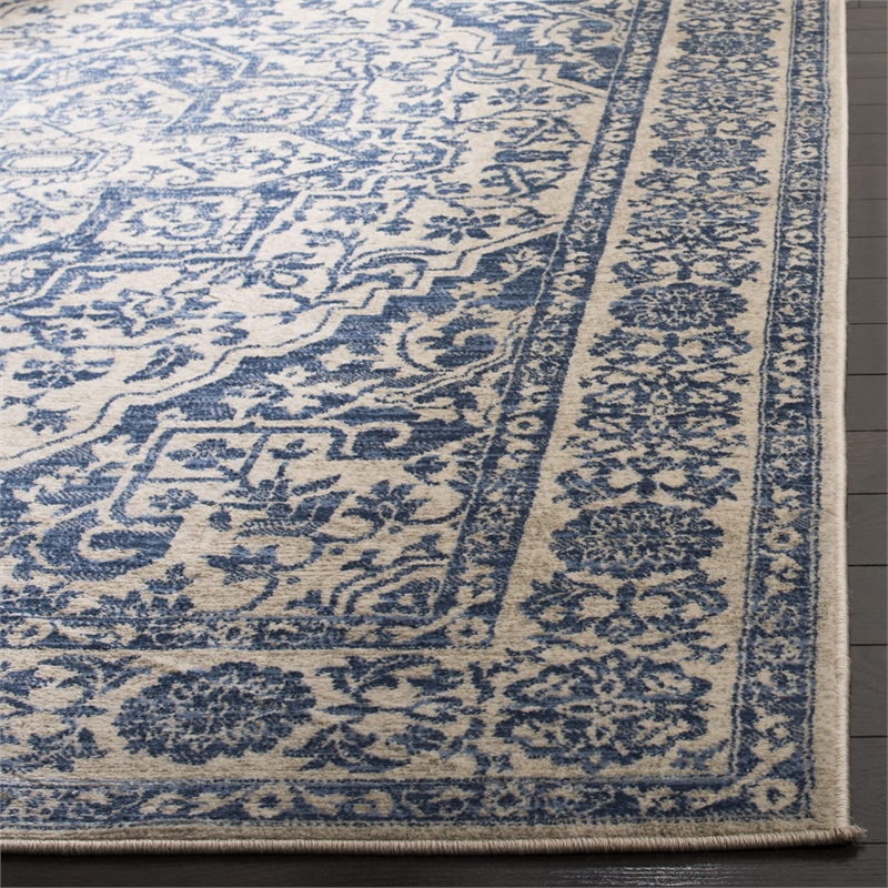 Safavieh Brentwood 2' x 12' Runner Rug in Navy and Light Gray