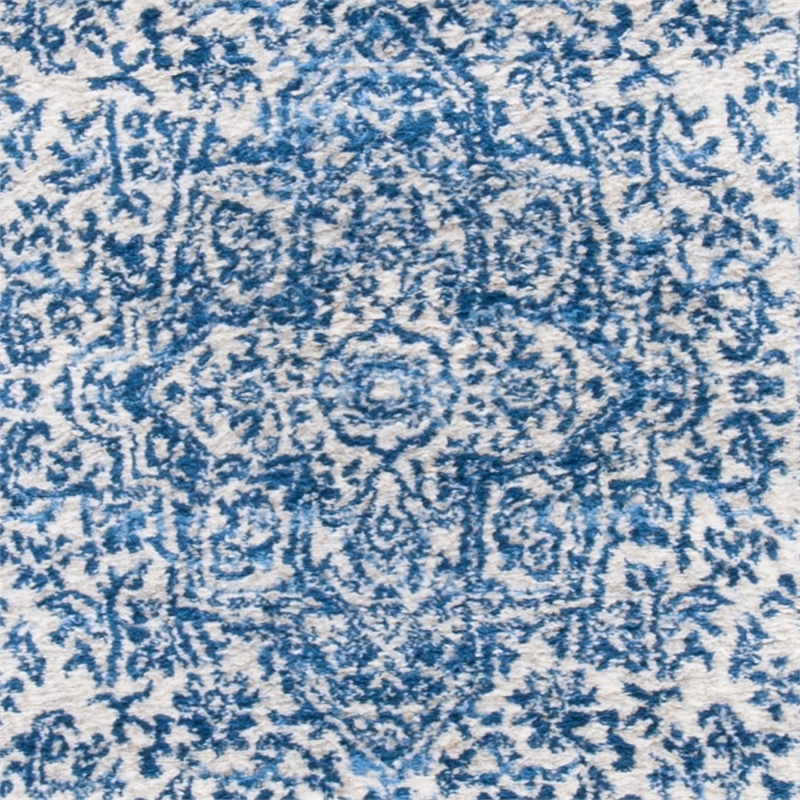 Safavieh Brentwood 2' x 12' Runner Rug in Navy and Light Gray