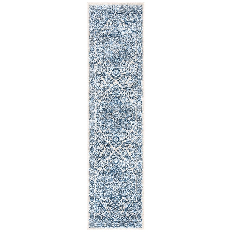 Safavieh Brentwood 2' x 6' Runner Rug in Navy and Light Gray