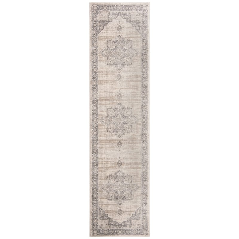 Safavieh Brentwood 2' x 6' Runner Rug in Cream and Gray