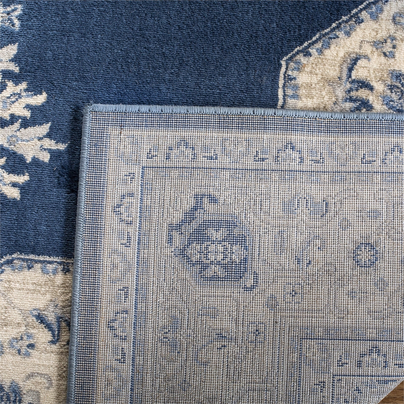 Safavieh Brentwood 2' x 6' Runner Rug in Navy and Cream