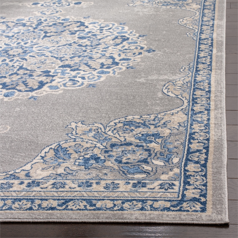 Safavieh Brentwood 2' x 12' Runner Rug in Light Gray and Blue