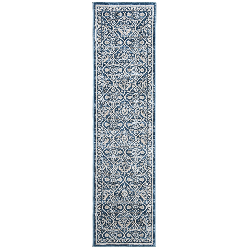 Safavieh Brentwood 2' x 10' Runner Rug in Navy and Light Gray