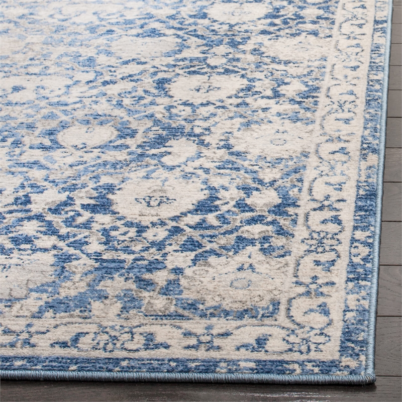 Safavieh Brentwood 2' x 10' Runner Rug in Navy and Cream