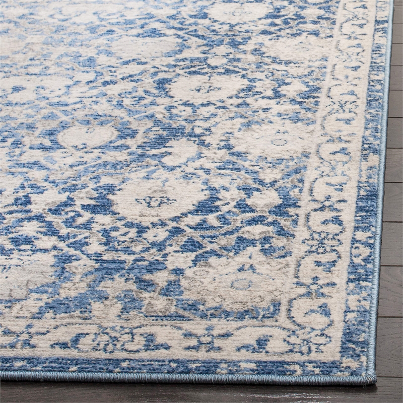 Safavieh Brentwood 2' x 6' Runner Rug in Navy and Cream