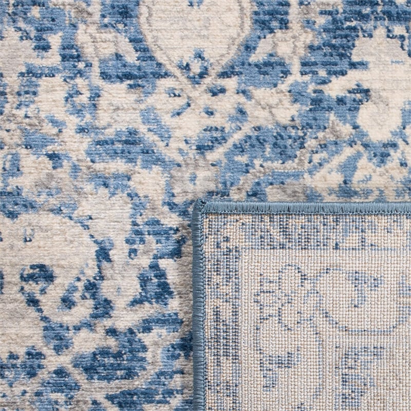 Safavieh Brentwood 2' x 6' Runner Rug in Navy and Cream