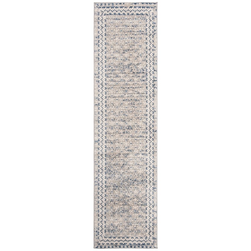 Safavieh Brentwood 2' x 12' Runner Rug in Light Gray and Blue
