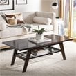 Safavieh Seth 2 Tier Coffee Table in Dark Walnut and Black