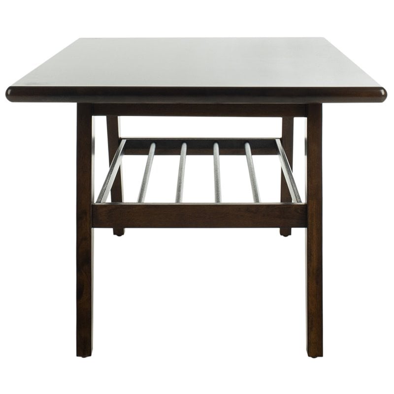 Safavieh Seth 2 Tier Coffee Table in Dark Walnut and Black