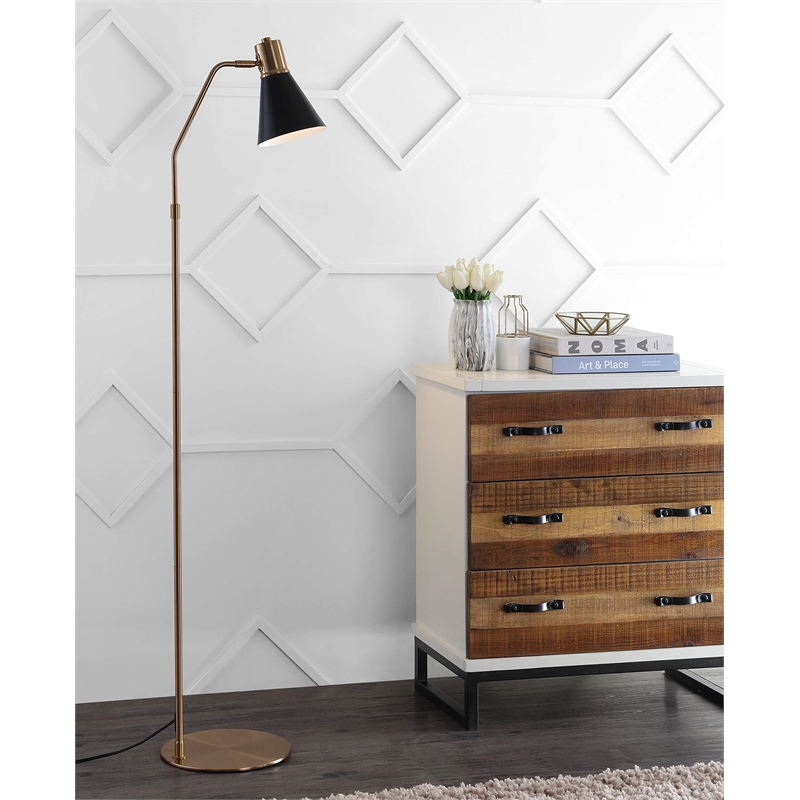 Safavieh Grania Floor Lamp in Gold and Black