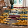 Safavieh Kenya 6' x 9' Hand Knotted Shag Wool Rug in Red and Gold