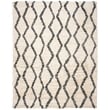Safavieh Kenya 6' x 9' Hand Woven Shag Wool Rug in Black and Ivory