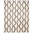 Safavieh Kenya 8' x 10' Hand Woven Shag Wool Rug in Black and Ivory