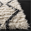 Safavieh Kenya 9' x 12' Hand Woven Shag Wool Rug in Black and Ivory