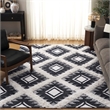 Safavieh Kenya 6' x 9' Hand Woven Shag Wool Rug in Black and Ivory