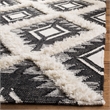 Safavieh Kenya 6' x 9' Hand Woven Shag Wool Rug in Black and Ivory