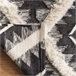 Safavieh Kenya 6' x 9' Hand Woven Shag Wool Rug in Black and Ivory