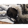 Safavieh Kenya 6' x 9' Hand Woven Shag Wool Rug in Black and Ivory