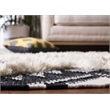 Safavieh Kenya 8' x 10' Hand Woven Shag Wool Rug in Black and Ivory
