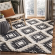 Safavieh Kenya 9' x 12' Hand Woven Shag Wool Rug in Black and Ivory