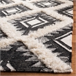 Safavieh Kenya 9' x 12' Hand Woven Shag Wool Rug in Black and Ivory