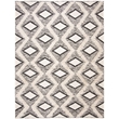 Safavieh Kenya 6' x 9' Hand Woven Shag Wool Rug in Black and Ivory