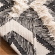 Safavieh Kenya 6' x 9' Hand Woven Shag Wool Rug in Black and Ivory
