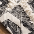 Safavieh Kenya 8' x 10' Hand Woven Shag Wool Rug in Black and Ivory