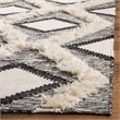 Safavieh Kenya 9' x 12' Hand Woven Shag Wool Rug in Black and Ivory
