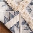 Safavieh Kenya 6' x 9' Hand Woven Shag Wool Rug in Silver and Ivory