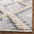 Safavieh Kenya 9' x 12' Hand Woven Shag Wool Rug in Silver and Ivory