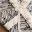 Safavieh Kenya 6' x 9' Hand Woven Shag Wool Rug in Charcoal and Ivory