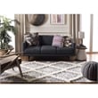 Safavieh Kenya 6' x 9' Hand Woven Shag Wool Rug in Charcoal and Ivory