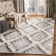 Safavieh Kenya 9' x 12' Hand Woven Shag Wool Rug in Charcoal and Ivory