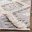 Safavieh Kenya 9' x 12' Hand Woven Shag Wool Rug in Charcoal and Ivory